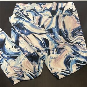 Fabletics Blue and Pink Swirl Leggings